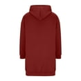 thumbnail image 5 of Long Hoodies for Women Zip Up Fleece Oversized Long Sleeve Sweatshirt Winter Warmy Hoodie Dress with Pockets, 5 of 5