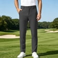 thumbnail image 2 of Men's Trousers Men Casual Solid Color Elastic Work Pants for Daily Wear Dark Gray,29, 2 of 6