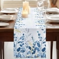 thumbnail image 3 of Table Runners 72 Inches Long Dress Scarves, Blue Eucalyptus Leaves Farmhouse Kitchen/Dining Table Runner, Coffee Tablerunners, Watercolor Botanical Weeping Leaf 14x72 Inch, 3 of 9