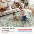 thumbnail image 5 of SUNDEREY 5'x7' Vintage Floral Area Rugs for Living Room, Washable Large Boho Area Rugs for Bedroom, Soft Non-Slip Thin William Morris Botanical Rug for Dining Room Home,Beige, 5 of 11