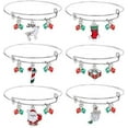 thumbnail image 1 of Pulseras navideñas para mujer, 6 lindas pulseras rojas y verdes, pulseras con dijes ajustables, 1 of 5