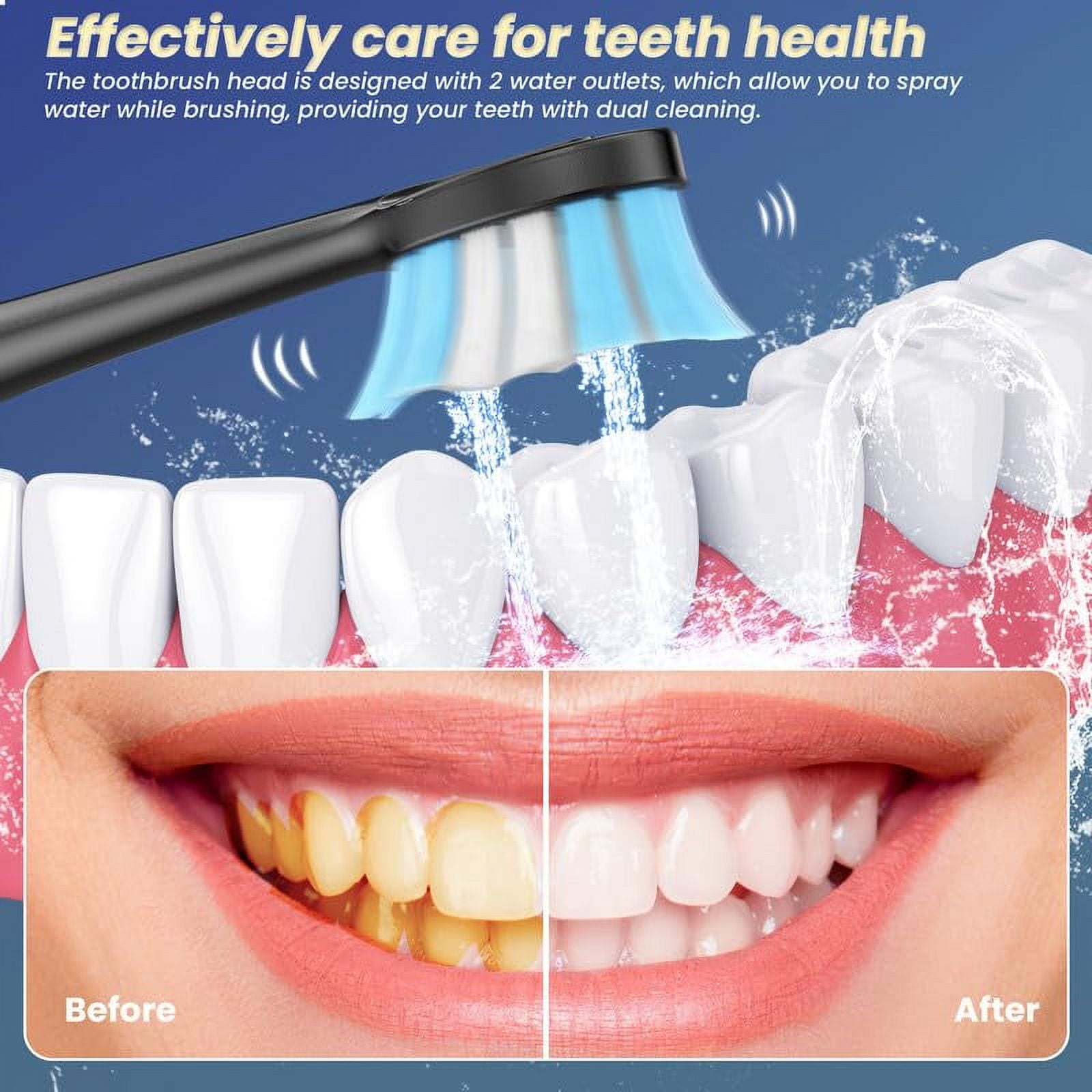 3 in 1 Electric Toothbrush with Water Flosser, Electric Toothbrush & Water Flosser Combo, Teeth Irrigator Cleaning Kit with 4 Modes, Portable Electric Toothbrush for Travel Home