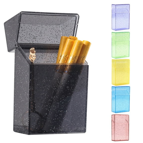 1X Cigarette Case Transparent Box Color Powder Box Transparent Flash Unisex Personality Fashion Portable Box Home Textile Storage