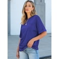 thumbnail image 4 of ANRABESS Oversized T Shirts for Women Short Sleeve Crewneck Basic Tee Loose Casual Summer Top with Pocket Royal Blue Medium, 4 of 8