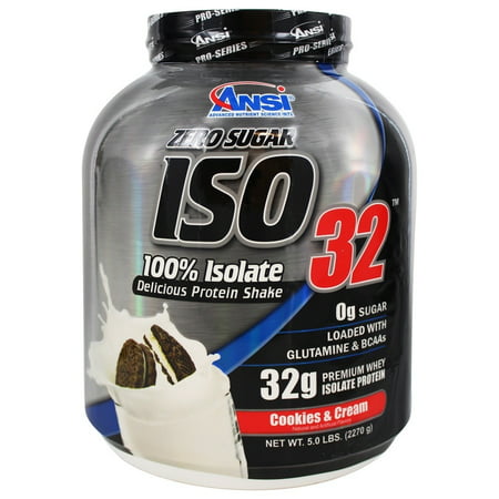 ANSI (Advanced Nutrient Science) - Iso 32 protéines de lactosérum en poudre Isoler Cookies n Cream - 5 lbs.
