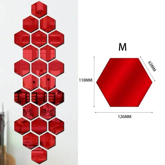 Mirror Finish 24Pcs Hexagon Tiles For Stylish Wall And Furniture Design