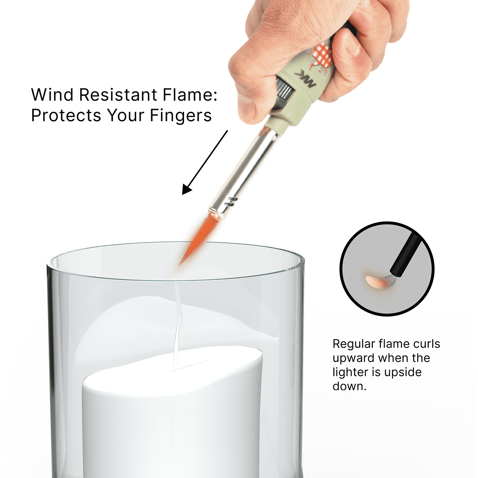 MK rechargeable lighter, windproof portable daily-use lighter with adjustable flame, 5PCS