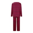 thumbnail image 5 of CLOISE Women Pj Sets 2-Piece Casual Long Sleeve Sleepwear Shirts and Cozy Lounge Pants PJ Set Comfy Striped Graphic Cute Pajamas, 5 of 5