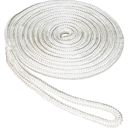SeaSense Double Braid Nylon Dock Line  5/8  x 25   15  Eye  White