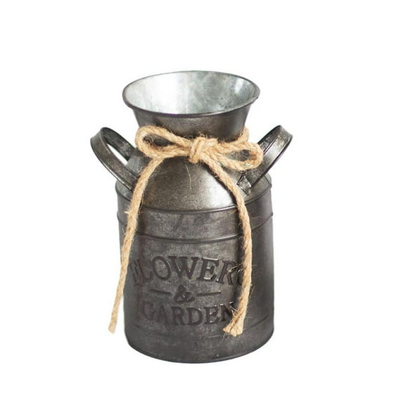 Maoww Vintage Flower Pot Planter Flower Bucket Retro Milk Pot Bucket Flower Bucket Iron Bucket for Home Garden