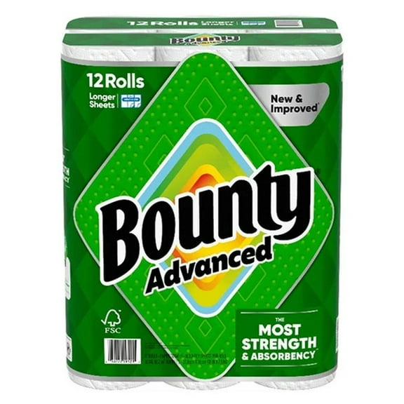 Bounty Advanced Paper Towels, 2-Ply, 103 Sheets, 12 Count