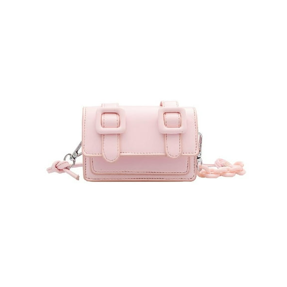 KGOTA Mini Shoulder Bags Candy Color Purse Women PU Crossbody Handbag (Pink)