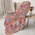 thumbnail image 3 of Rateoe Color Flowers Pattern Flannel Throw Blanket, Ultra-soft Blanket for Bed, Couch, Car, Hypoallergenic Anti-pilling blanket-60"x50"(Vertical), 3 of 6