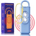 thumbnail image 1 of Alarma personal con luz estroboscopica led doble, sirena de sonido seguro portátil 130dB, llavero de alarma de seguridad de seguridad de autodefensa para mujeres niños niñas, 1 of 9
