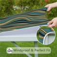 thumbnail image 6 of Teal Gold Marble Pattern Square Fitted Tablecloth with Elastic Edge,Square Table Cover,Washable Elastic Table Cover for Home Kitchen Party Decor 34"x34", 6 of 6