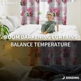 thumbnail image 5 of Pink Roses Blackout Curtains for Bedroom/Living Room, Thermal Insulated Kitchen Curtains, Valentine's Day Love Floral Stripes Romantic Grommet Darkening Window Treatment Drapes 42"x63"x2, 5 of 8