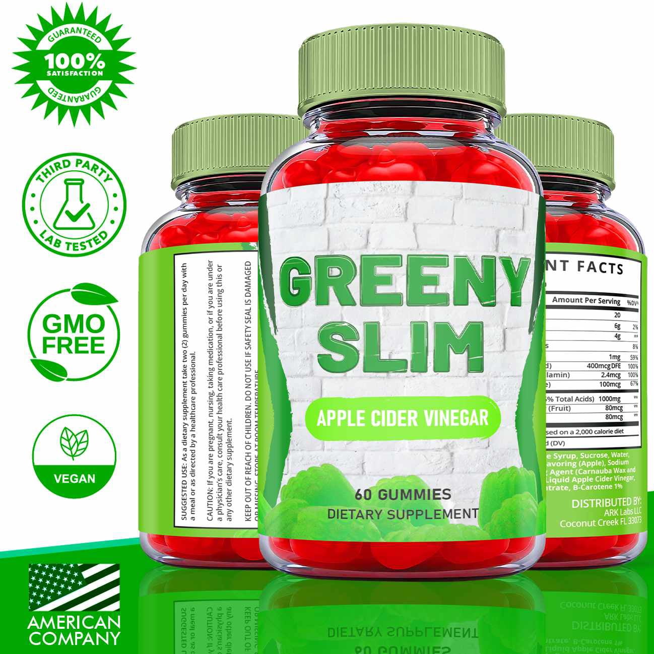 (2 Pack) Greeny Slim Keto ACV Gummies - Apple Cider Vinegar Supplement for Weight Loss - Energy & Focus Boosting Dietary Supplements for Weight Management & Metabolism - Fat Burn - 120 Gummies