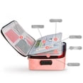thumbnail image 4 of Bolsa de almacenamiento de certificados plegable de tela impermeable a prueba de humedad con cerradura para documentos de viaje, bolsa de múltiples capas de gran capacidad, 4 of 6