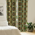 thumbnail image 2 of Ambesonne Traditional Curtains, Persian Geometric Art, Pair of 28"x84", Redwood and Dark Olive Green, 2 of 5