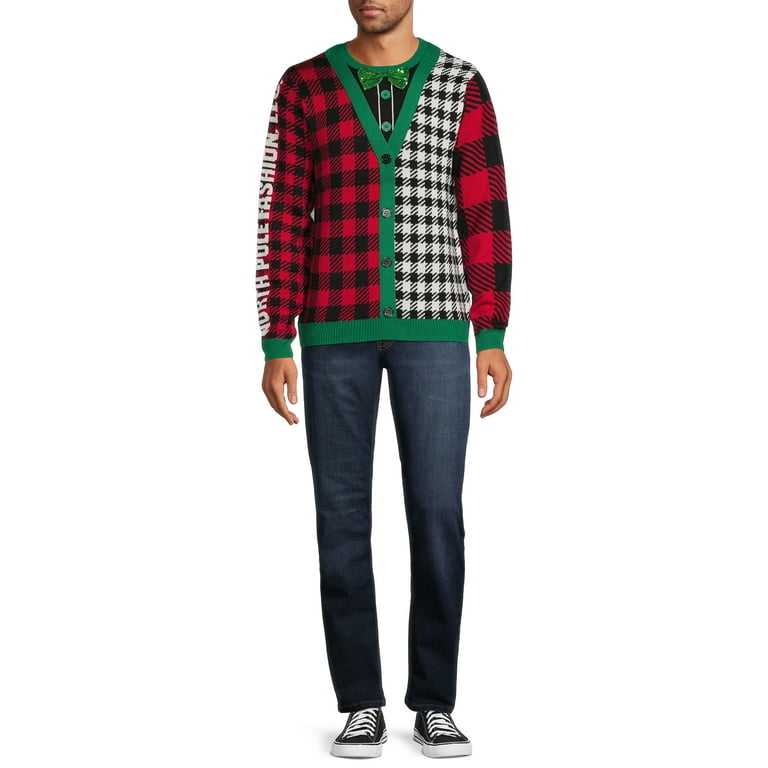 Jolly Sweaters Men s Big Men s Ugly Christmas Sweater with Long