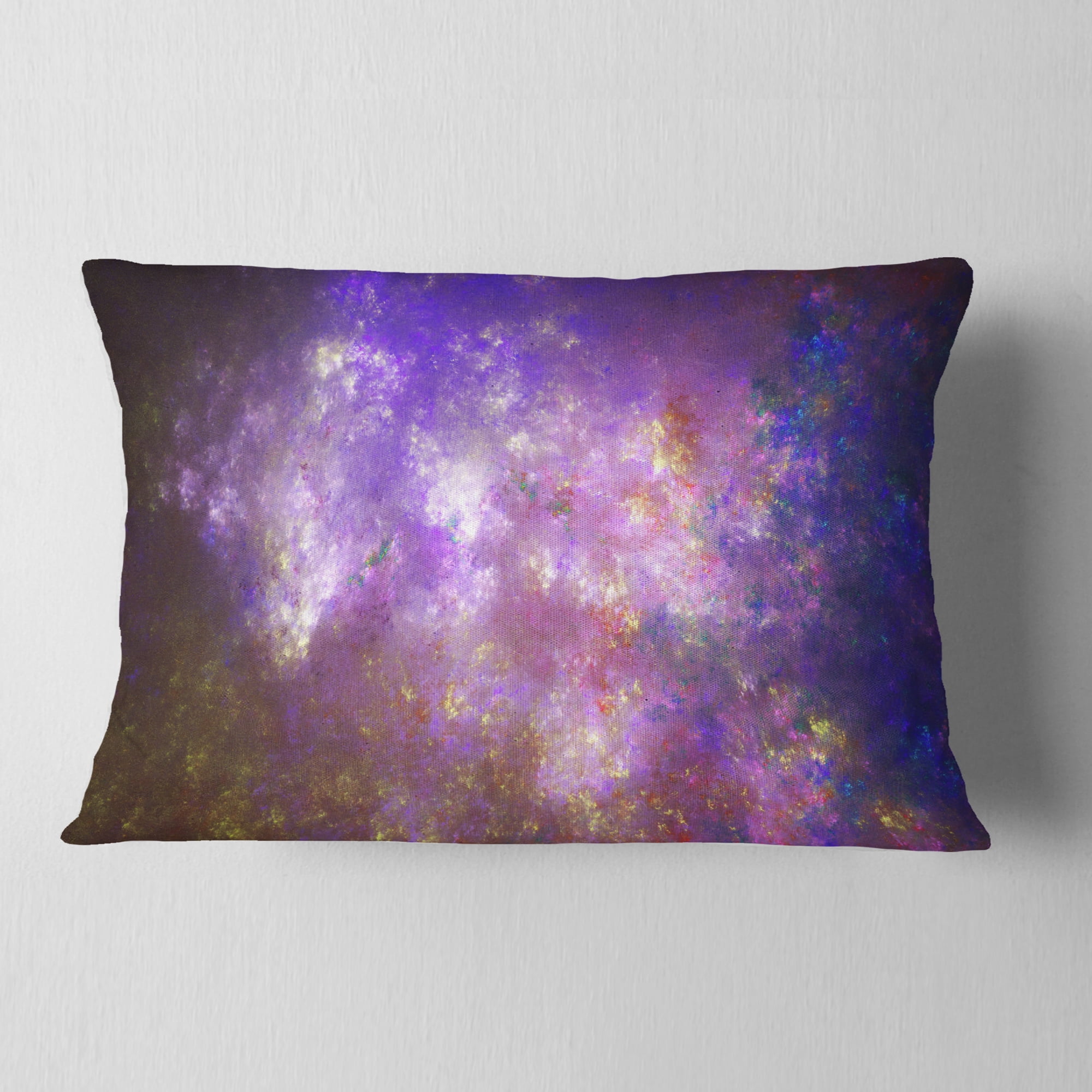 Designart Blur Fractal Sky with Stars - Abstract Throw Pillow - 12x20