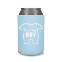 Baby Shower Can Coolers, Team Boy, Team Girl, Custom Baby Shower Coolies, Baby Shower Party Gift and Favor Idea (1 Placid Blue)