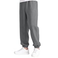 thumbnail image 5 of Splozh Pants for Toddler Boys Girls Wide Leg Sweatpants Kids Baggy Casual Elastic Waist Track Sweat Pants with Pockets Streetwear,Dark Gray,13-14 Years, 5 of 6