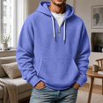 thumbnail image 2 of Bainana Half Zip Hoodies For Mens Long Sleeve Relaxed Hoody Solid Color Hooded Tops Office Wear Fall Outfit Size Xl, 2 of 4