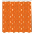 thumbnail image 3 of Foliage Shower Curtain, Silhouette Tropical Houseplants in Pots Repeating Pattern Minimalist Style, Fabric Bathroom Set with Hooks, 69W X 75L Inches Long, Orange and White, by Ambesonne, 3 of 3