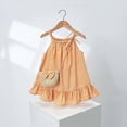 thumbnail image 2 of KPOPLK Baby Girl Clothes Cute Spring Summer Sun Dresses Toddler Casual Beach Boho Floral Dress Girls Summer Outfits(1-2 Years,Orange), 2 of 4