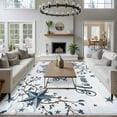 thumbnail image 3 of Area Rug for Living Room, Texas Star Country Non-Slip Indoor Large Carpet for Bedroom/Dining Room, Blue Farmhouse Branches Washable Low-Profile Rectangle Floor Runner Rugs - 6 x 9 Ft, 3 of 8