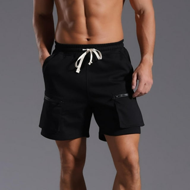 Drppepioner Men'S Zippered Pocket 4-Inch Basketball Gym Athletic Shorts Relaxed Fit for Summer Utility Wear