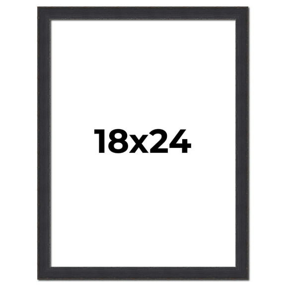 18x24 Frame Black Real Wood Picture Frame Width 1.25 Inches | Interior Frame Depth 0.5 Inches |