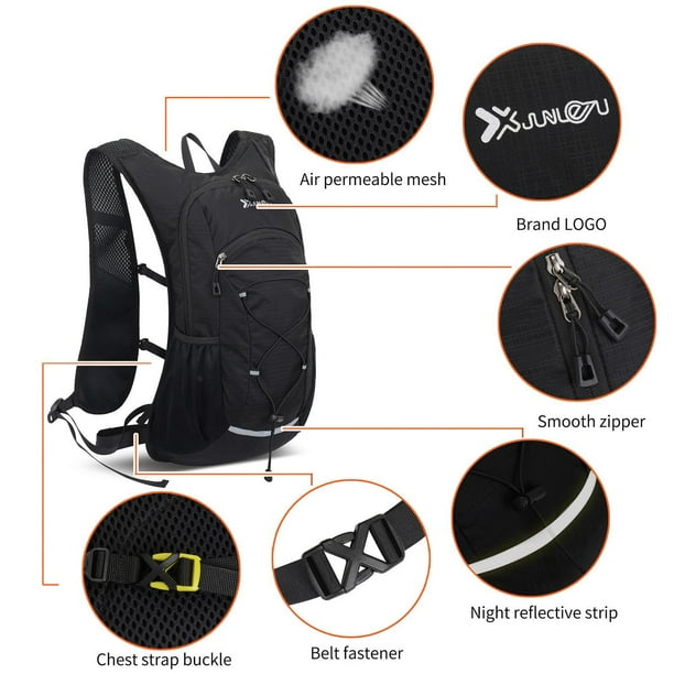 Mochila de hidratacion transpirable con tiras reflectantes Mochila de hidratacion Negro Walmart en linea