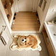 thumbnail image 4 of Dogs Shape Bath Plush Mat Rug, Polyester Non-Slip Quick Dry Absorbent Thin Bathroom Rugs Fit Under Door Bathroom Floor Mats-Shower Rug for in Front of Bathtub, Sink, Shower Room, 4 of 6