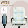 thumbnail image 5 of Vinsetto High Back Vibration Massage Office Chair with 6 Points, Height Adjustable Reclining Office Chair with Retractable Footrest and Remote, White, 5 of 9
