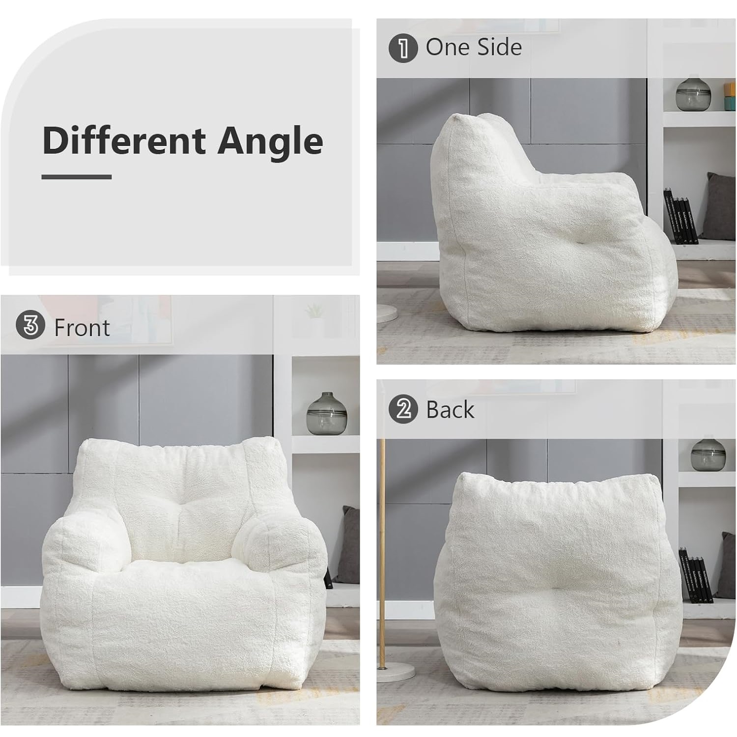 Homefun Bean Bag Chair for Adults & Kids -Plush Lounger Memory Foam Lazy Sofa Durable for Patio/Living Room