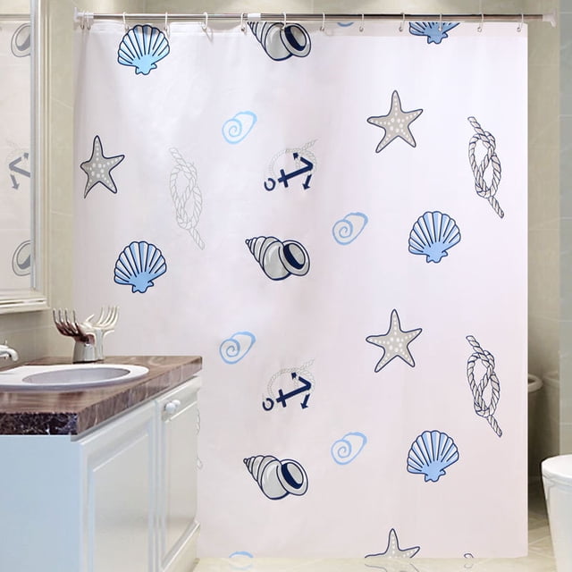 Waterproof shower curtain conch single curtain without rod width 150*height 180 (with hanging ring)