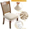 thumbnail image 3 of 4 Pcs Stretch Jacquard Dining Chair Covers Removable and Washable (with Back Straps), Beige, 3 of 5
