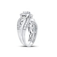thumbnail image 3 of 14kt White Gold Round Diamond Bridal Wedding Ring Band Set 1 Cttw, 3 of 4