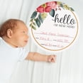 thumbnail image 4 of Hello I'm New Here Bright Floral Newborn Sign / 10" Round Dry Erase Fill In Infant Baby Hospital Round Photography Sign / Botanical Birth Announcement Circle Photo Prop, 4 of 6