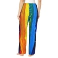 thumbnail image 3 of Sigee Rainbow Colored Print Women's Soft Pajama Pants - Breathable and Comfortable Lounge Sleep Bottoms with Elastic Waistband and Pockets-XX-Large, 3 of 9