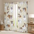 thumbnail image 2 of Homewish Funny English Bulldog Kitchen Curtains,Kawaii Animal Black Out Curtains Pack of 2 (42x63 Each),Cream, 2 of 6