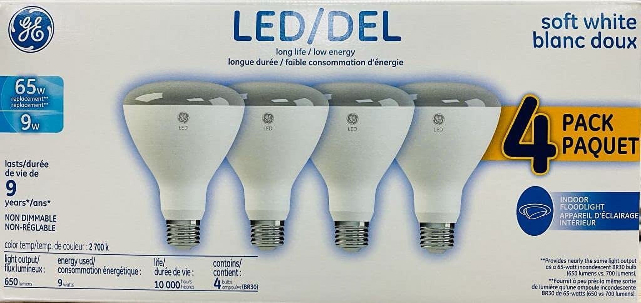 GE 9W LED R30 SW 4P - FRENCH