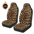 thumbnail image 3 of Uorisanigo Car Seat Cover, Soft Plush 2-Pack Brown Leopard Print Front Seat Covers for Truck,SUV,Sedan,Van, Summer Cool & Winter Warm, Easy Installation, Car Accessories, 3 of 7
