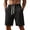 ☪239-Black, variant on Mens Striped Stretch Waist Drawstring Pocket Casual Linen Shorts for Summer Beach Vacation Resort Cruise Ship Hot Humid Weather Poolside Bar