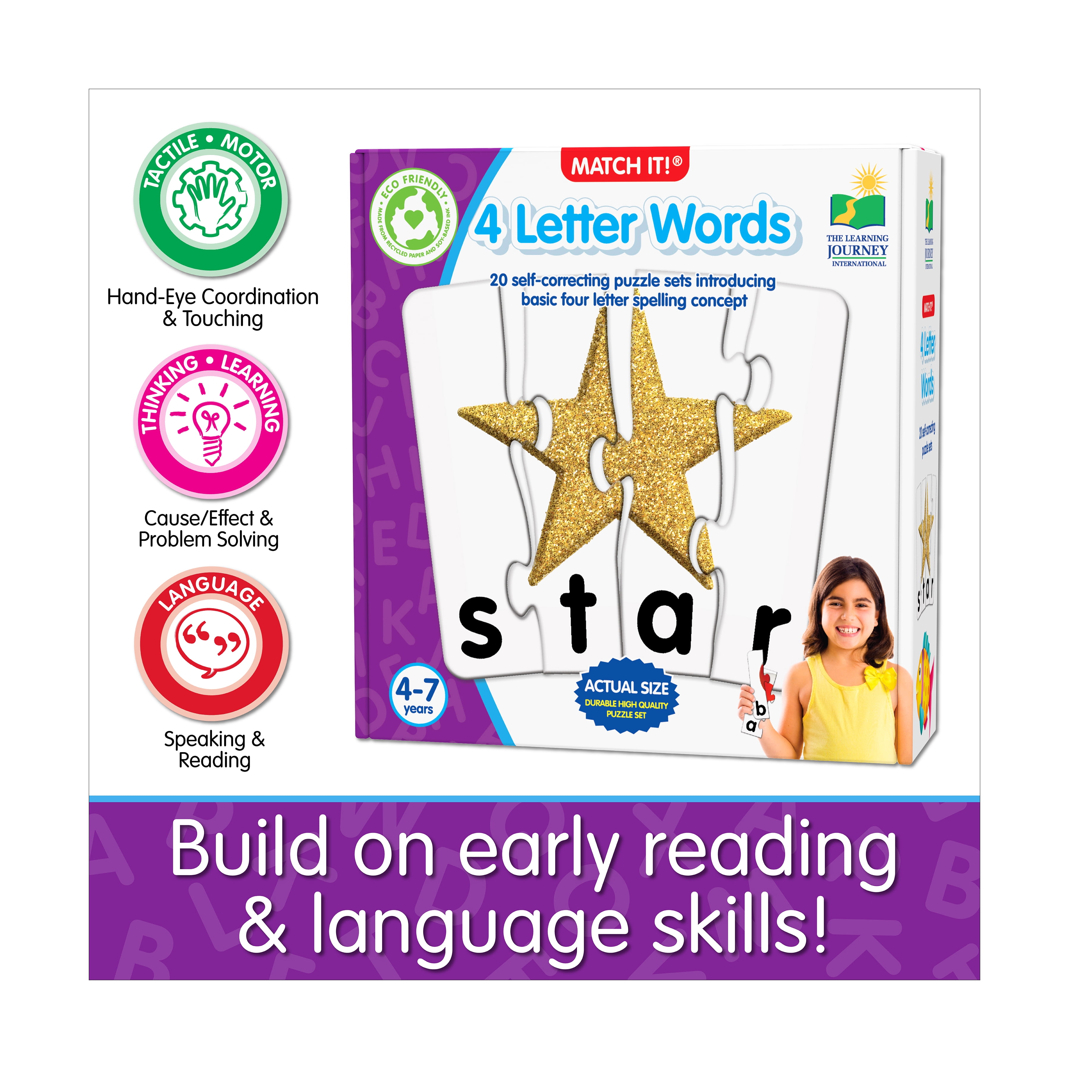 Match It! 4 Letter Words - Reading & Spelling Puzzles for