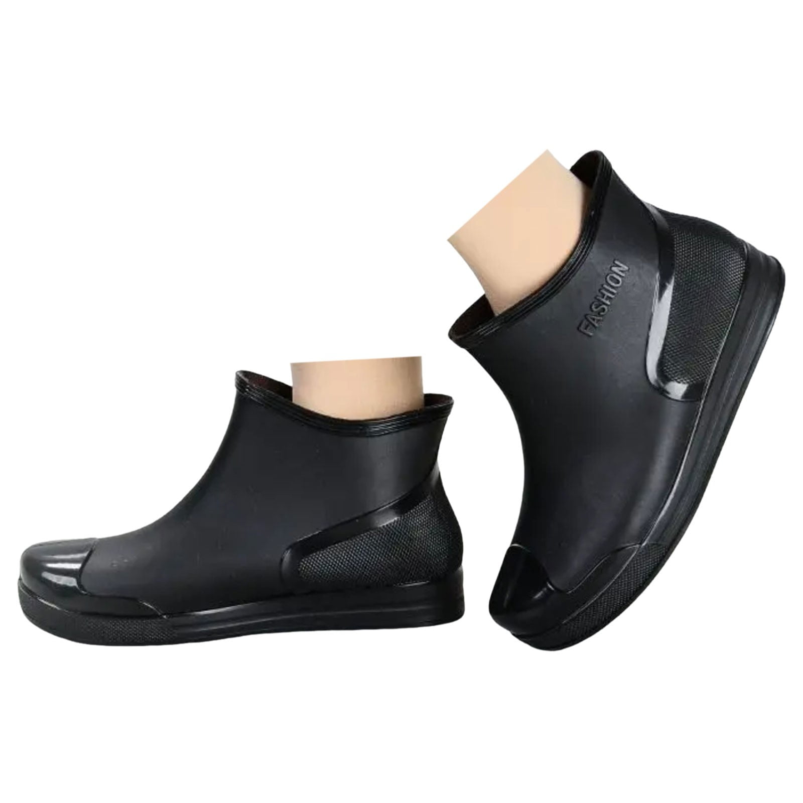 YLYL Women's Fashion Rain Boots Low Cut Short Tube Water Shoes with Non Slip Soles Warm Water Proof Rubber Boots