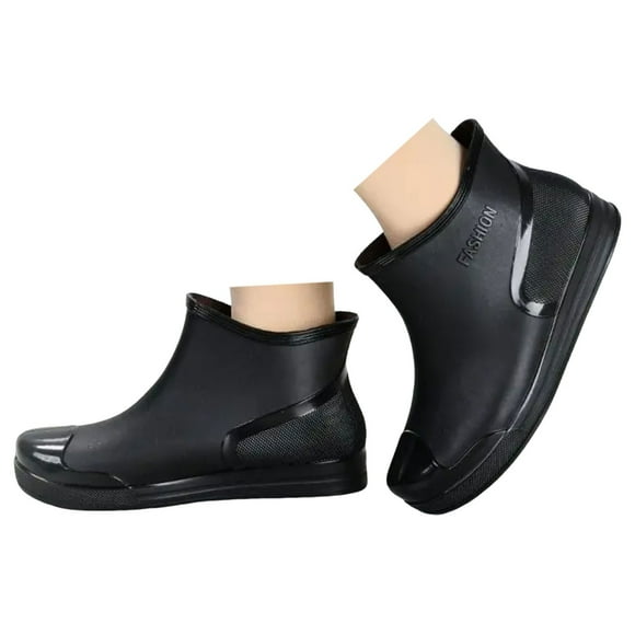 Water Shoes for Women Outdoor Slip Durable Rain Boots Pull on Waterproof Platform Ankle Boots(Black,7.5)