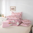 thumbnail image 6 of Catabedysis Floral Camping 7-Piece Twin Bedding For Girls,Vintage Camper Pattern Bedding Comforter Set,Pink White,Pink Reversible, 6 of 7